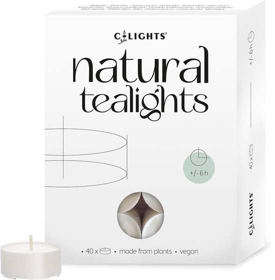 C-Lights - Natuurlijke Theelichtjes - 40 Stuks