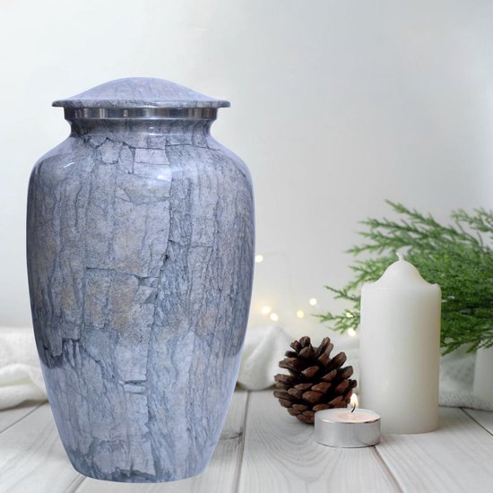 XXL As Urn - 3.5 Liter - Crematie Urn - Uniek - Voor Huisdieren of Menselijk As - Crematie As - Mini Urn - Decoratie Urn - Modern Stone