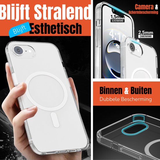 My Case Cover pour iPhone 16e MagSafe Transparent - Coque antichoc transparente