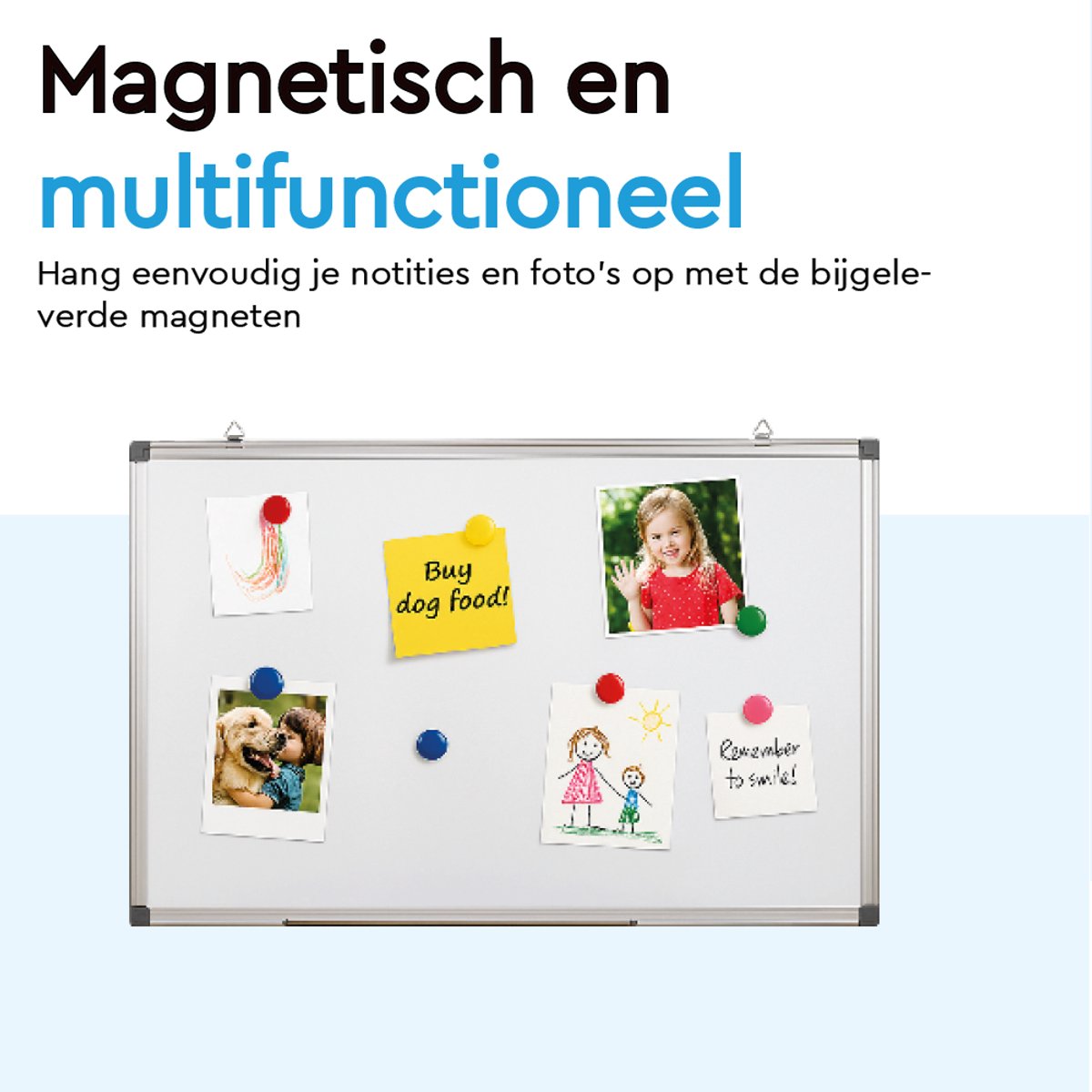 BRASQ Whiteboard 60x90 cm magnetisch - Wit thumbnail 4