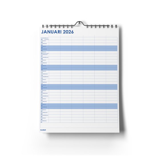 Huurdies® - familieplanner 2026 - A3+ - 45x32 - dubbelzijdig 300 gms