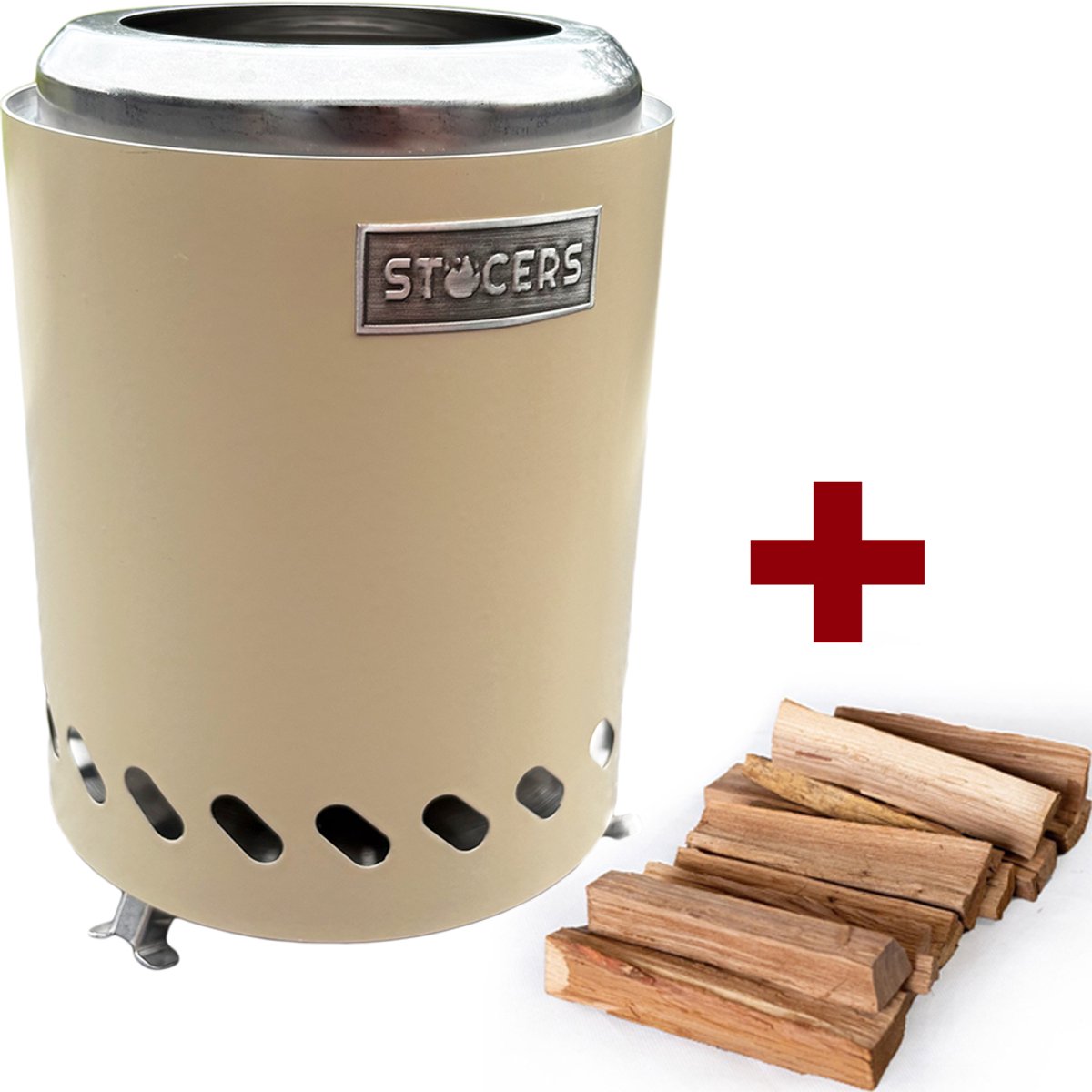 Tafelhaard + hout voor de tafelvuurkorf | Beige | STOCERS