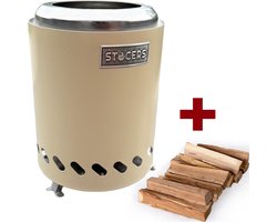 Tafelhaard + hout voor de tafelvuurkorf | Beige | STOCERS