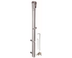 Alberts 415617 LOCINOX grendel KEYDROP, afsluitbaar, aluminium, met profielhalvecilinder, voor profielen vanaf 40 x 40 mm, met dieptevergrendeling van 140 mm
