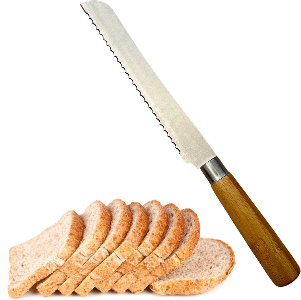 Broodmes - Professioneel Broodmes - Keukenmes - Kartelmes - 33 cm - Bamboe Handvat