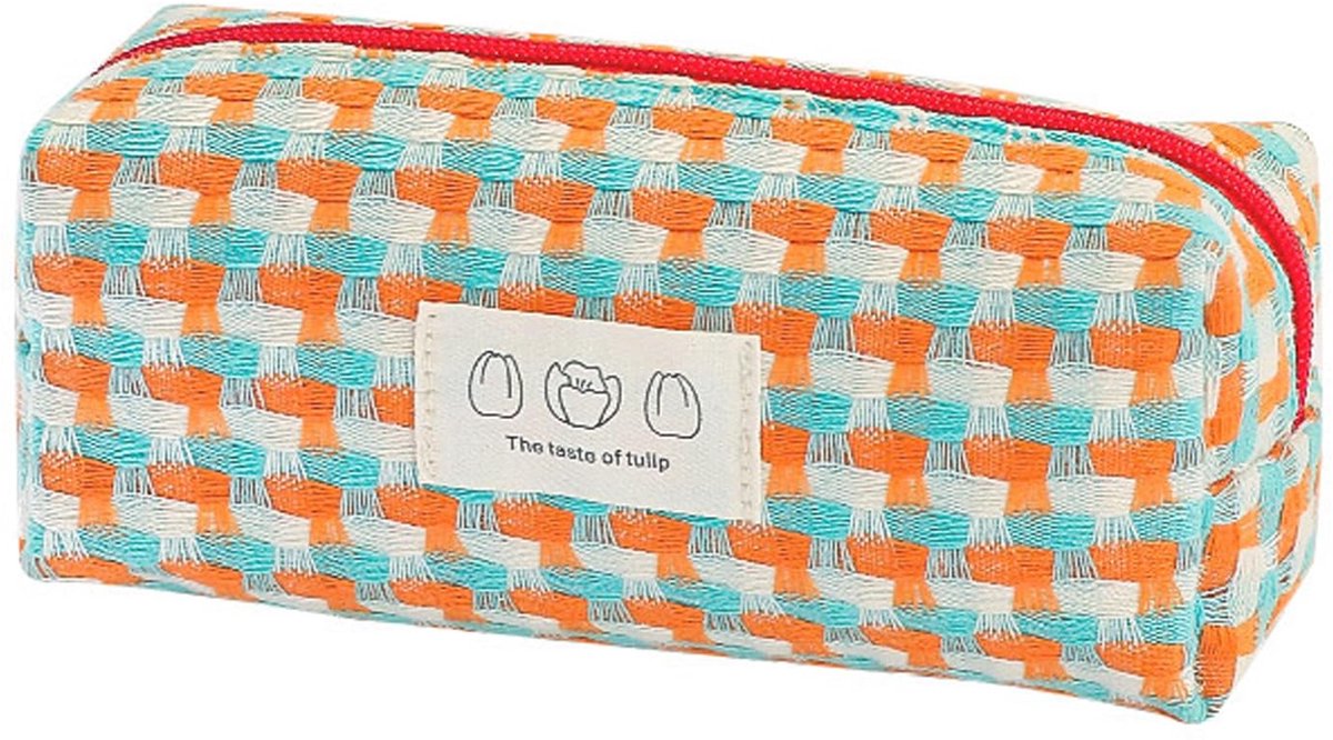 Cartoon Pennenzak - Compact Multifunctioneel Etui voor School & Make-up - Oranje