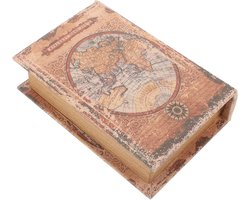 Allecto plus - Decoratieve Vintage Boekvorm Opbergdoos voor Sieraden en Kostbaarheden - Houten Schatkist - Thuis en Kantoor Decoratie - Organiser voor Ringen, Kettingen en Meer