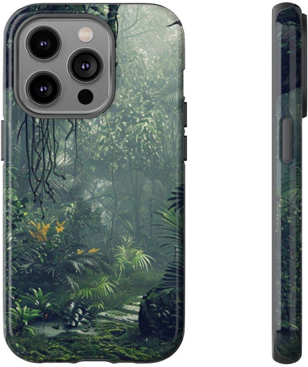 Dichtbegroeid Groen Junglepaden – Telefoonhoesje Geschikt voor iPhone 14 Pro