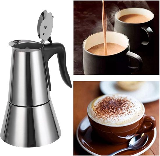 300Ml Coffee Maker Kettle, Stainless Steel Electric Coffee Pot Home Coffee Maker Italian Mocha Espresso Pot Stainless Steel Coffee Kettle for Home Kitchen Use van Merkloos	 — afbeelding 4