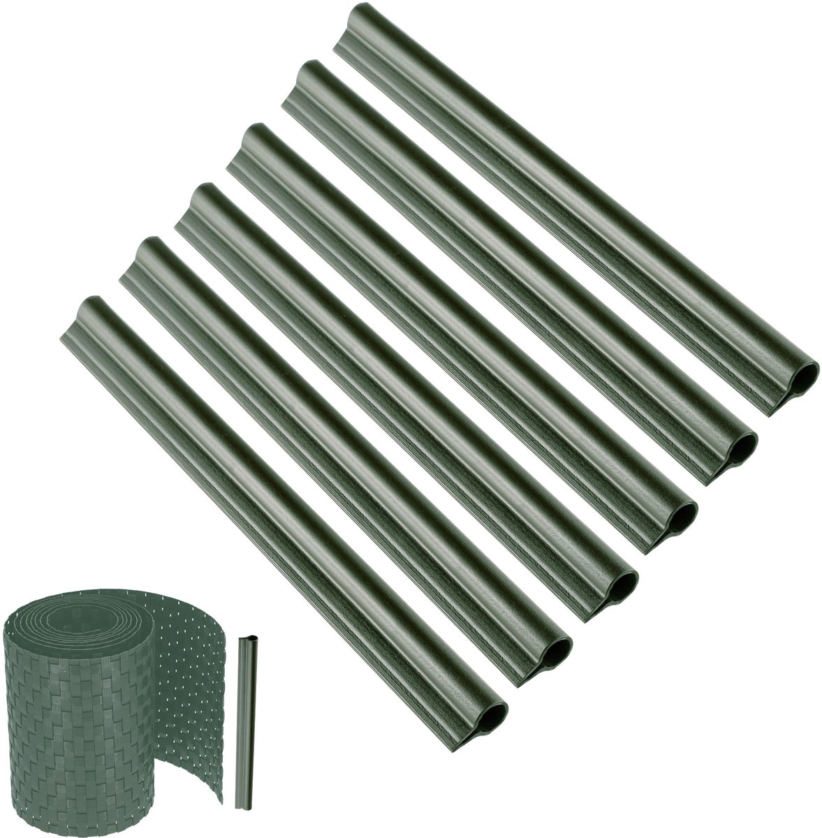 KADAX Klemrails voor zichtwerende strips, bevestigingsclips van kunststof, klemstrips, clips voor hekfolie, eindclips (set van 6, groen)