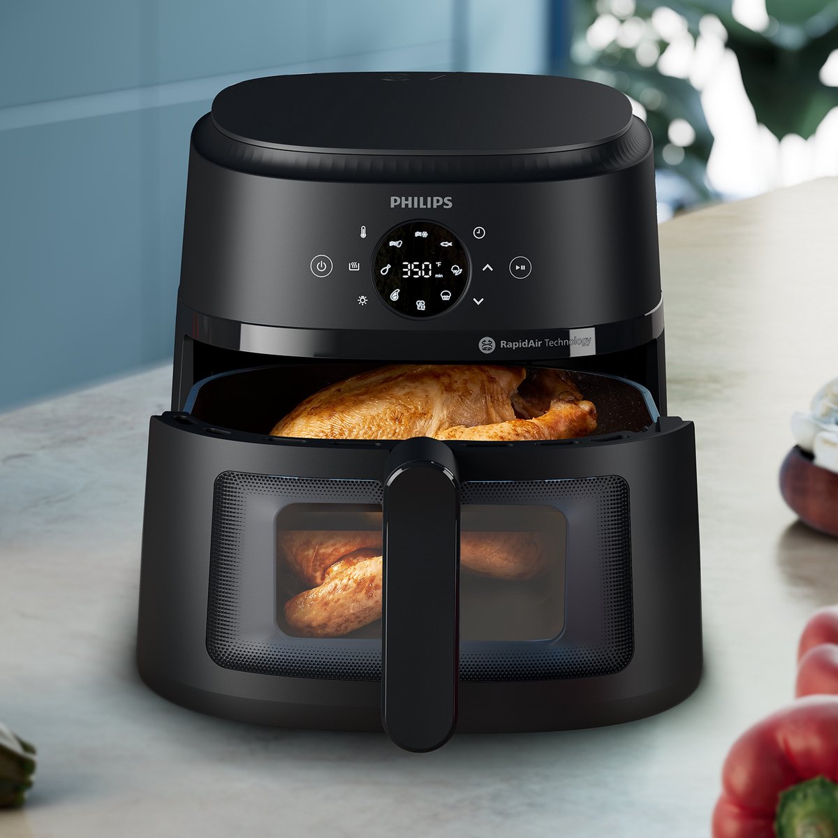 Philips 2000 Series Airfryer - NA230/00 - Kijkvenster - RapidAir - 6.2L - Tot 5 Personen - Zwart — afbeelding 6