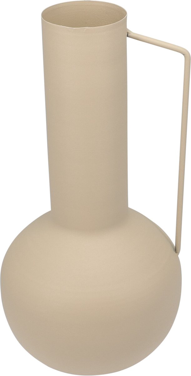 In & Out Deco Vaas - Metaal - Zand kleur - Hoog 34 cm - Rond 17 cm