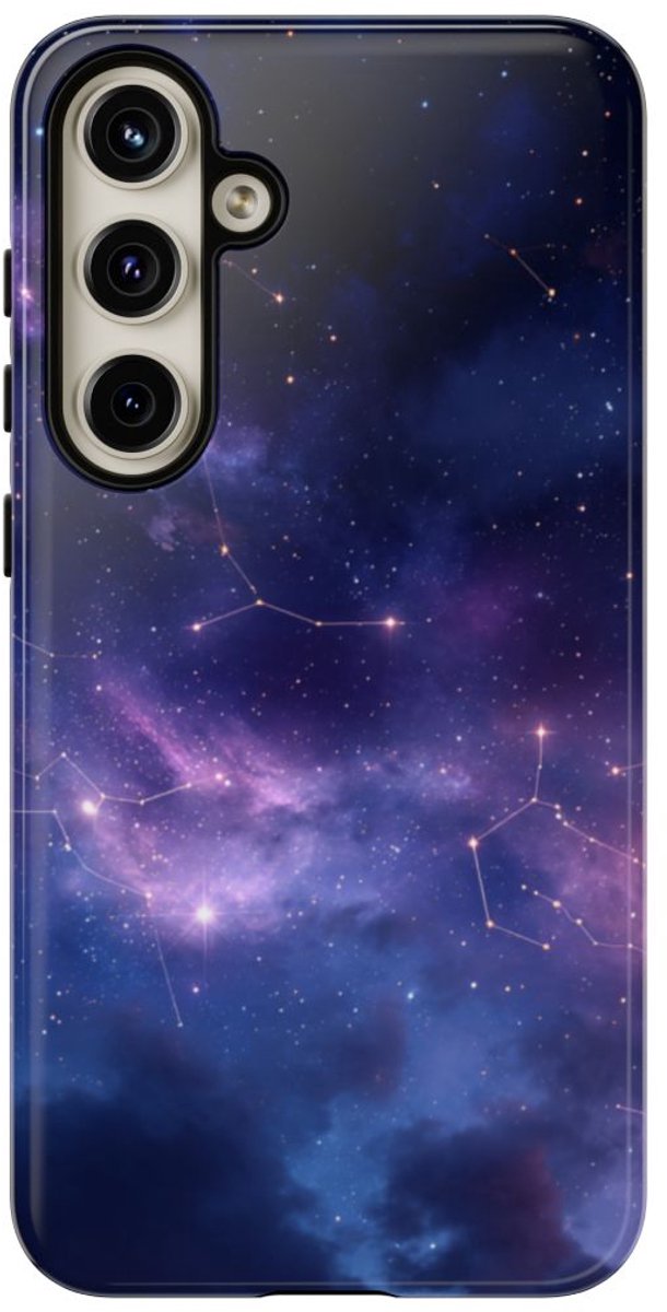 Sterrenhemel met Sterrenbeelden – Telefoonhoesje Geschikt voor Samsung Galaxy S24 Plus