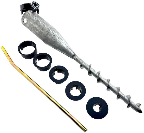 Grondanker gegalvaniseerd staal - grondboor - geschikt voor 25 - 60 mm