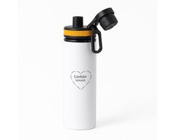 Hacebo® - liefste mama waterfles met draaidop oranje - Moeder - de liefste mama - Moeder cadeautjes - moederdag - verjaardag - geschenk - kado - moeder artikelen - water fles - 850ML