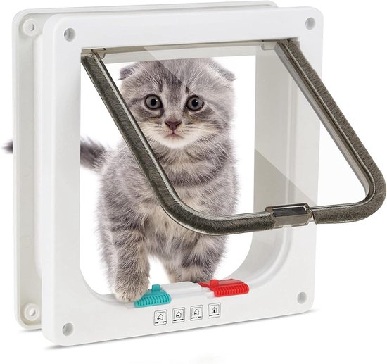 Allecto plus - Grote Kattendeur 20 x 19 cm Voor Binnen- en Buitendeuren - Afsluitbaar - Weerbestendig - Kattenklep voor Katten en Honden