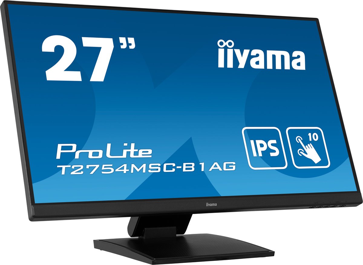 Iiyama ProLite T2754MSC-B1AG 27" Full HD LED Touchscreen Monitor 1920x1080, 60Hz, USB 3.2, HDMI, VGA, Speakers - Afbeelding 2
