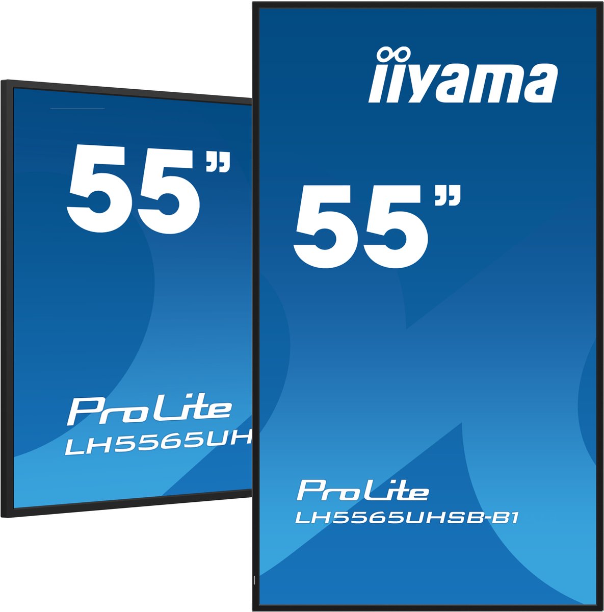 iiyama ProLite LH5565UHSB-B1 public display HDMI, DisplayPort, LAN, WiFi, Audio, USB, Android