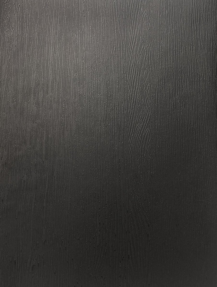VNSTRA Wrapfolie Keuken & Interieur | Rich Black (Donkerbruin/Zwart) | Geschilderde Houtlook & Getextureerde Folie | 122x100cm | Zelfklevend, Krasbestendig | Voor Meubels, Wanden & Keukenkastjes | Luxe DIY