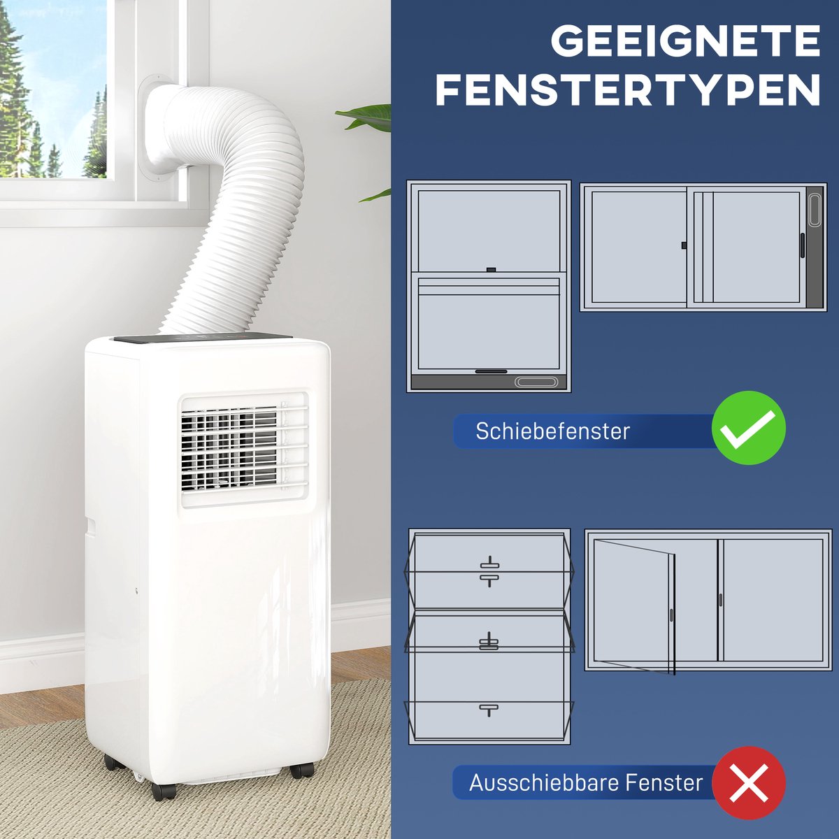 MH Handel Mobiele Airco Wit ABS Kunststof en Staal - afbeelding 3