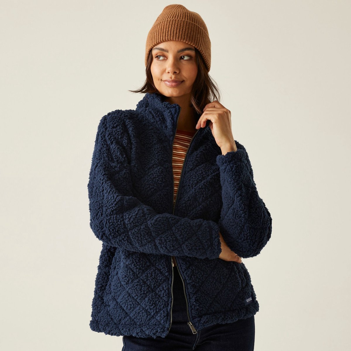 Alaiya isolerende fluffy fleecetrui voor dames Blauw