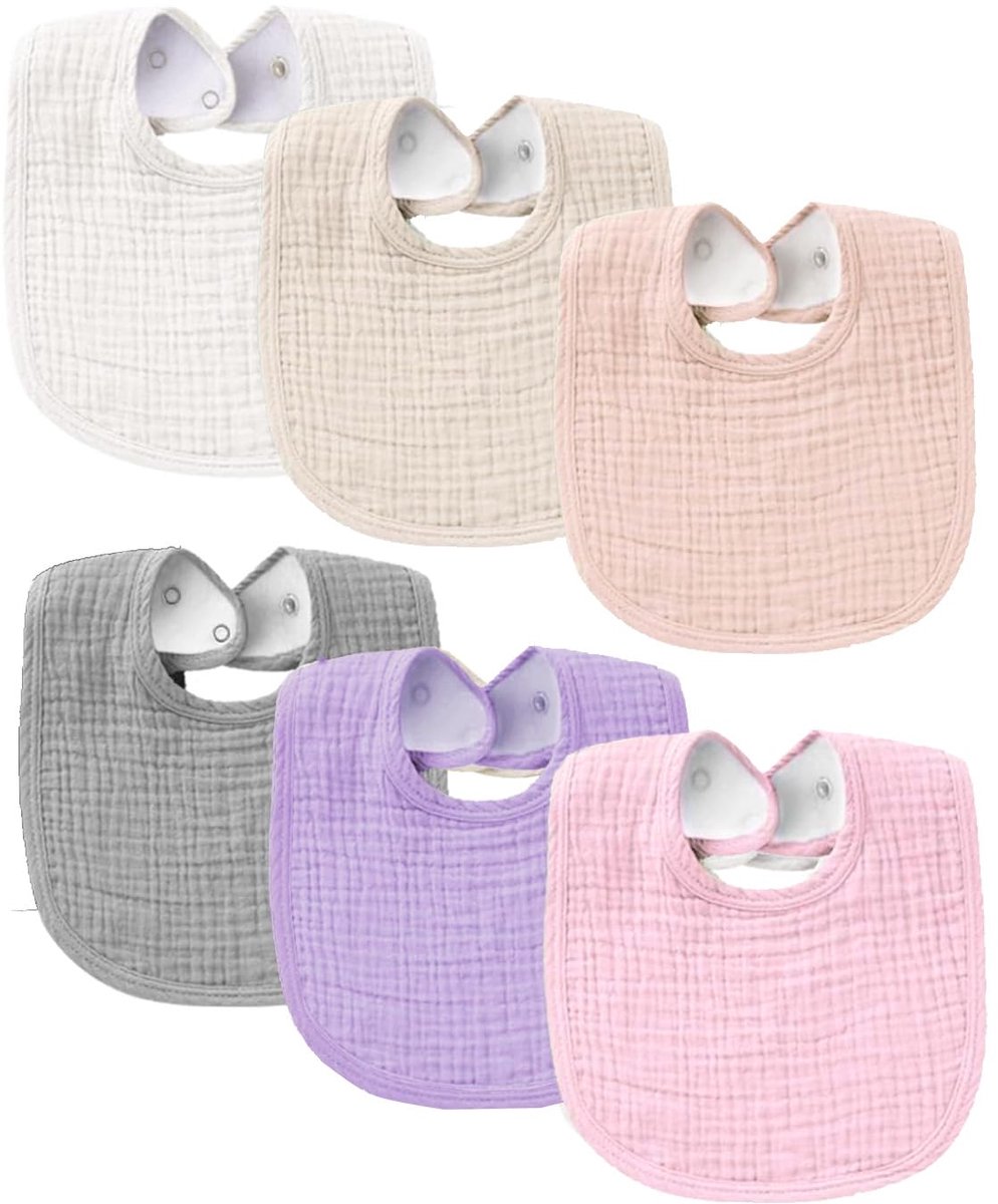 Set Slabbetjes - Met Drukknoopsluiting - Unisex voor Pasgeborenen - Multicolor