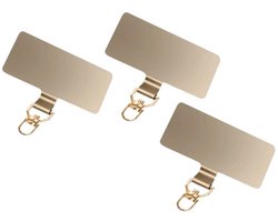Telefoon Patch voor Universele Telefoonkoord- 360° Roterende Patch - Universele Patch voor Telefoonkoord - Set van 3 - Metalen Patch -Ultra Sterke Telefoonpatch - Patch - Ultradunne Metalen Patch - Roestvrijstalen Patch - GSM Patch - Goud