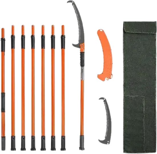 Telescopische snoeizaag – verstelbaar in hoogte – oranje