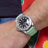 B&S Leren Horlogeband Luxury - Mint Suede - 20mm