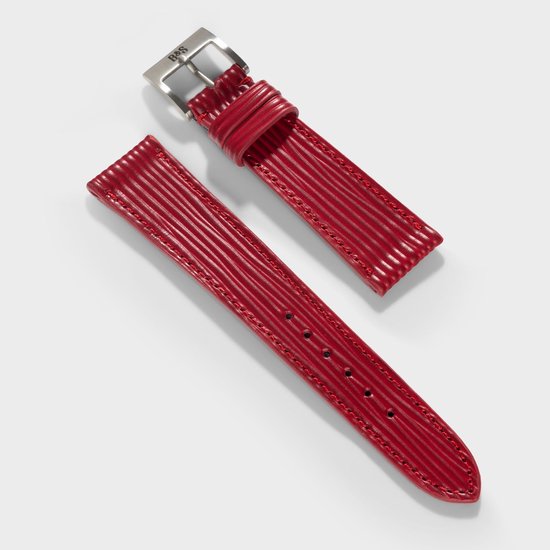Leren dames horlogeband rood - Lucas Juwelier