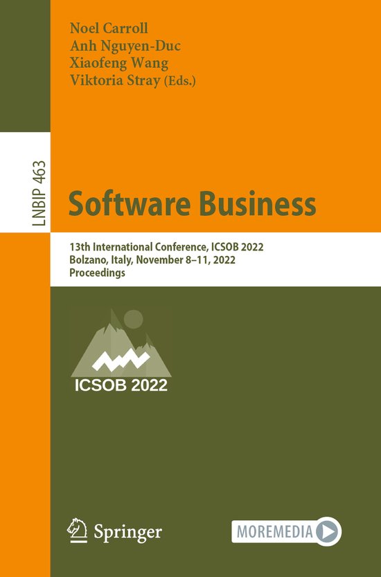 Lecture Notes in Business Information Processing463- Softwar ... - cover
