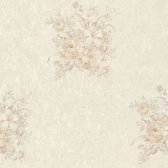 Bloemen behang Profhome 372254-GU vliesbehang licht gestructureerd met bloemen patroon mat beige crèmewit 5,33 m2
