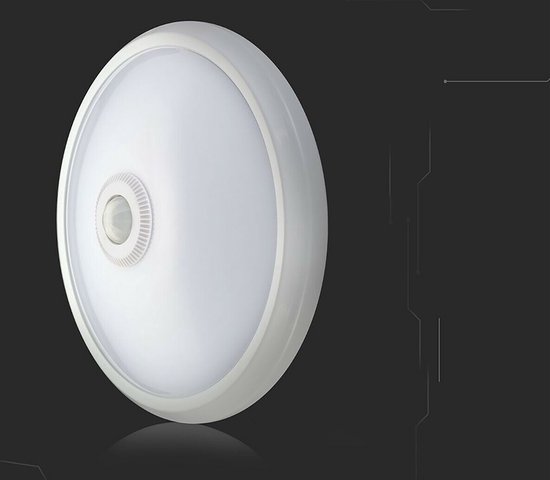 Plafonnier LED avec Capteur + Capteur Jour et Nuit - Kozolux serti - 20W 1500lm - Couleur de lumière réglable CCT - Opbouw - Rond - Wit