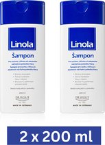 Linola Hydraterende Shampoo Duo - 2x 200ml Pack- Ideaal voor Droge, Gevoelige & Eczeem-Gevoelige Huid