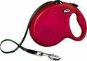 Laisse rouge Flexi New Classic avec sangle noire.