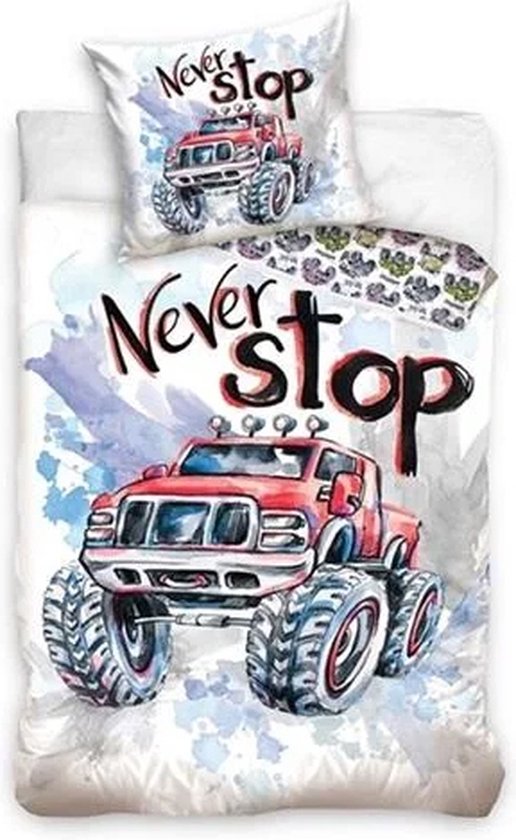 Truck Dekbedovertrek Never Stop 140 X 200 Cm 70 X 90 Cm – Katoen