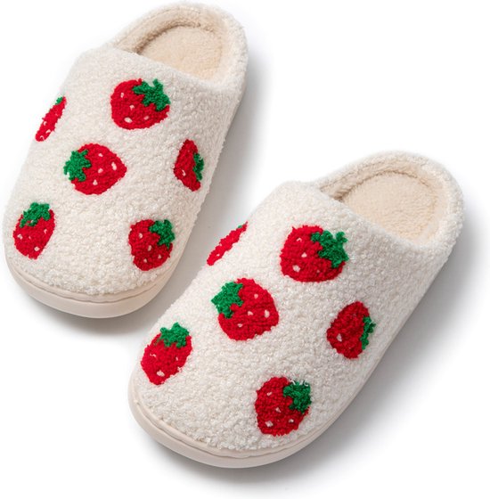 JAXY Slippers Smiley - Pantoufles femmes Smiley - Pantoufles femmes - Pantoufles Smiley - Pantoufles femmes Femme et Homme - Pantoufles - Pantoufles Femme et Homme - Taille 39-40 - Fraise