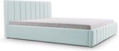 InspireME - Bed 01 - Gestoffeerd bed met Fluweel Beklede Tweepersoonsbed - 140x200 cm - Elegant en Comfortabel - Lichtblauw (TRINITY 22)