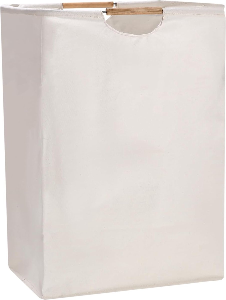 Goedkoopste Wasmand, opvouwbare gevlochten Oxford-stof, wit, 40 x 60 x 30 cm, wasverzamelaar, opvouwbaar, met groot, wasmand voor slaapkamer, badkamer, slaapzaal, reizen