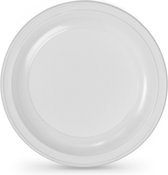 Algon - Réutilisable - set d'assiettes - rond - blanc - 22 x 1,5 cm - 25 pièces