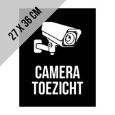 Pictogram/ bord | "Cameratoezicht" | 27 x 36 cm | CCTV | Beveiliging | Videobewaking | Diefstal verhinderen | Preventie | Zwart | Opvallend | Toezicht | Polystyreen | Dikte: 2 mm | 1 stuk