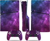 PS5 Disk Slim - Console Skin - Galaxy - PS5 sticker - 1 console en 2 controller stickers