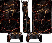 PS5 Disk Slim - Console Skin - Magma - PS5 sticker - 1 console en 2 controller stickers