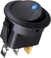 Wipschakelaar ON-OFF - 3-pins - Rond - 12V - Max. 20A - LED indicator - KCD3-12 - Blauw