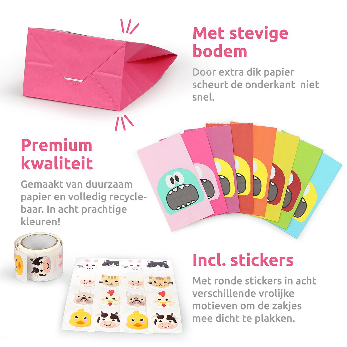 Isa's Friends® Uitdeelzakjes + Stickers - Monsters - 40 stuks - Stevig Papier - Traktatie zakjes — afbeelding 8