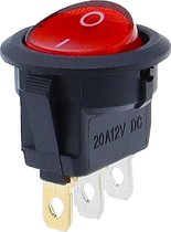 Earu® - KCD2-12 - Interrupteur à bascule - 3 broches - 12V - Max. 20A - Rouge