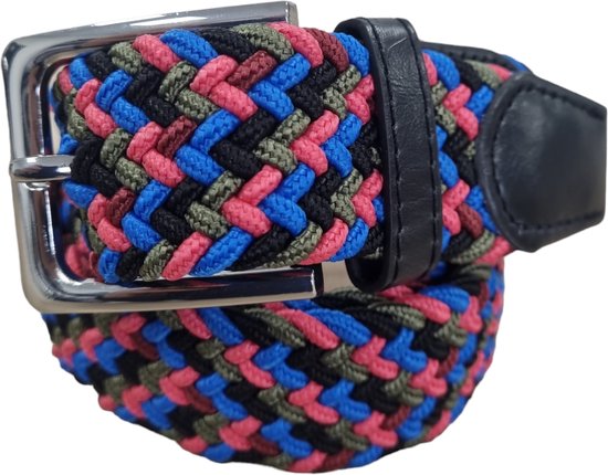 Elastische broekriem Stretch riem Vlecht riem Gevlochten riem Elastiek riem - unisex - geschikt voor zowel mannen als vrouwen - Kleur Multi Color Maat 105