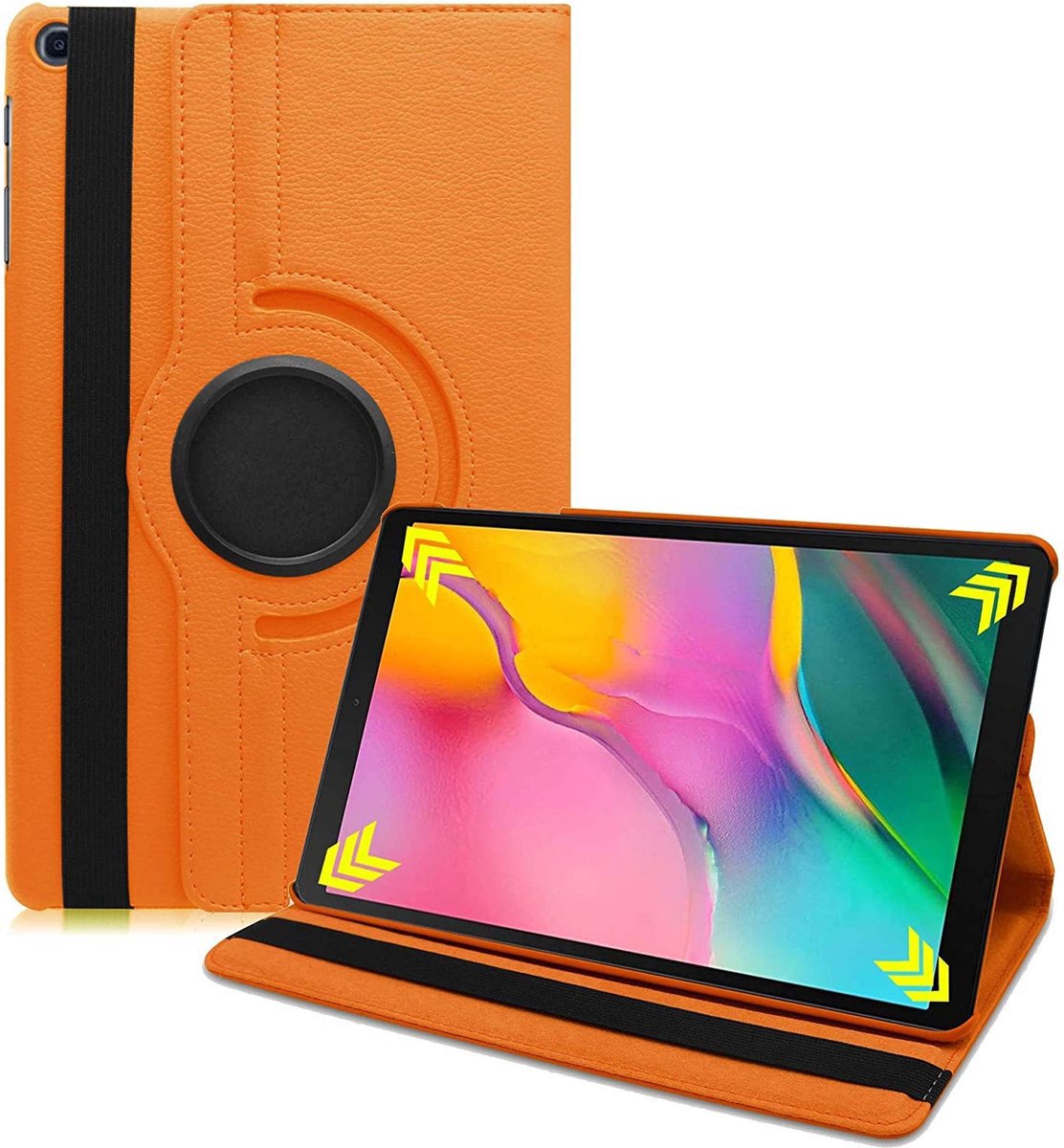 Draaibare Bookcase - Geschikt voor Samsung Galaxy Tab S6 Lite Hoes - 10.4 inch (2021, 2022) - Oranje