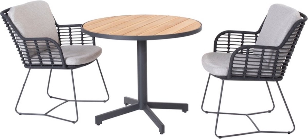 Fabrice Fiesta bistro tuinset 3 delig antraciet rope 4 Seasons Outdoor