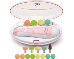Luxe Elektrische nagelvijl 20 In 1 Royal Angels voor Baby, Nagelverzorging, Nail Clippers,Veilige Elektrische Baby Nail Trimmer, Baby Nail File Kit, Extra Vervanging Hoofden, Pasgeboren Peuter Tenen en Vingernagels, Trim en Polish (roze))
